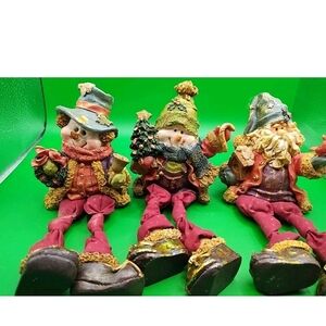 MCM Holiday/Christmas Resin Shelf Sitters Dangling Legs  Heavy